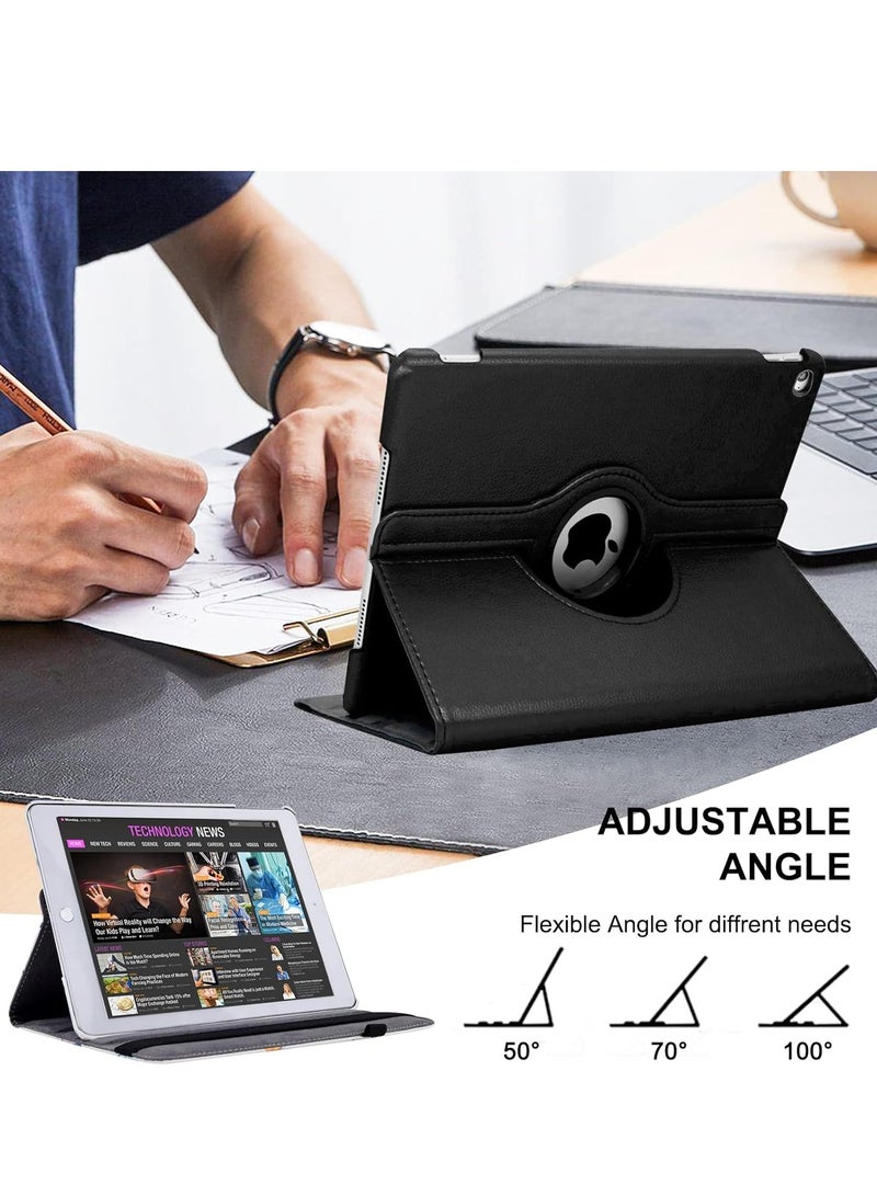 ATECH Rotating Protective Case For iPad 9.7 2018 2017 / iPad Air 2 Case - 360 Degree Rotating Stand Protective Cover with Auto Sleep Wake for iPad 9.7 inch (6th Gen, 5th Gen) iPad Air 2/ iPad Air 5/6 Black - Image 3