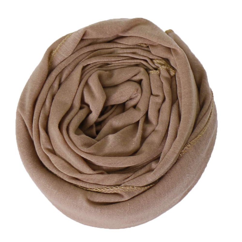 Harewom Head Scarves Wrap Turban for Black Women Long Lightweight Fashion Solid Color Hijab Jersey Headband for Braids Camel - Image 2