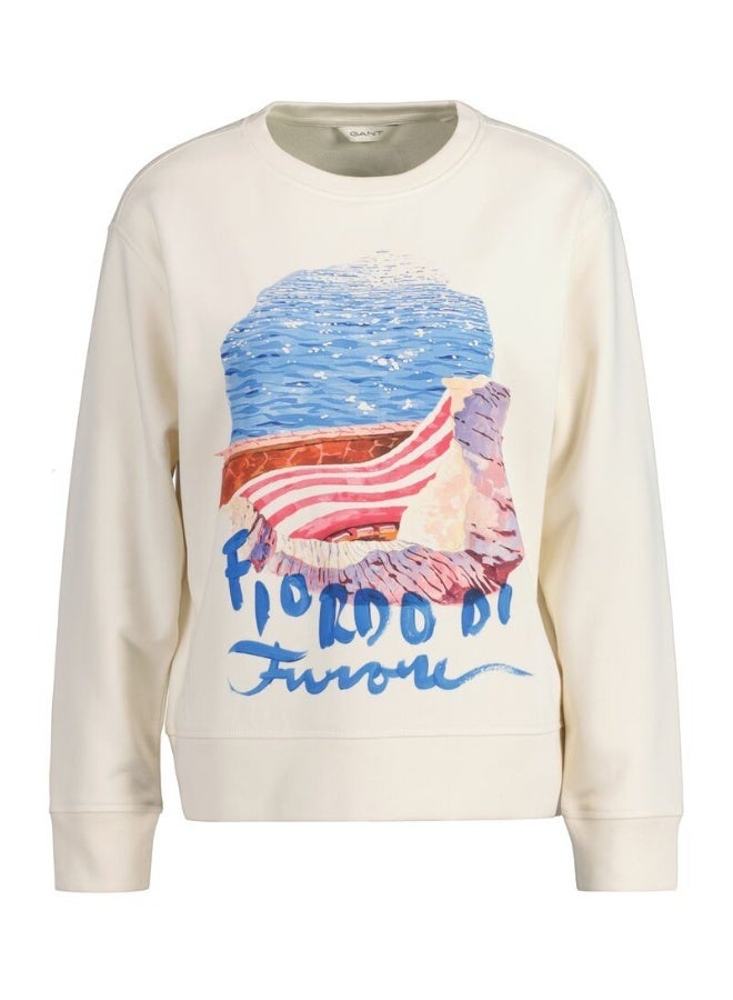 غانت Gant Scenery Print Crew Neck Sweatshirt - Image 1