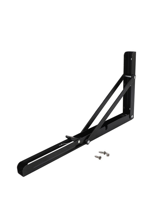 LAWAZIM Bracket - 45x21cm Black - Heavy Duty Space-Saving One-Touch Adjustable Foldable Wall Shelf Bracket for Wall-Mounted Storage, DIY, Utility Room, Kitchen, Garage, and RV Shelving Solutions  - Image 1