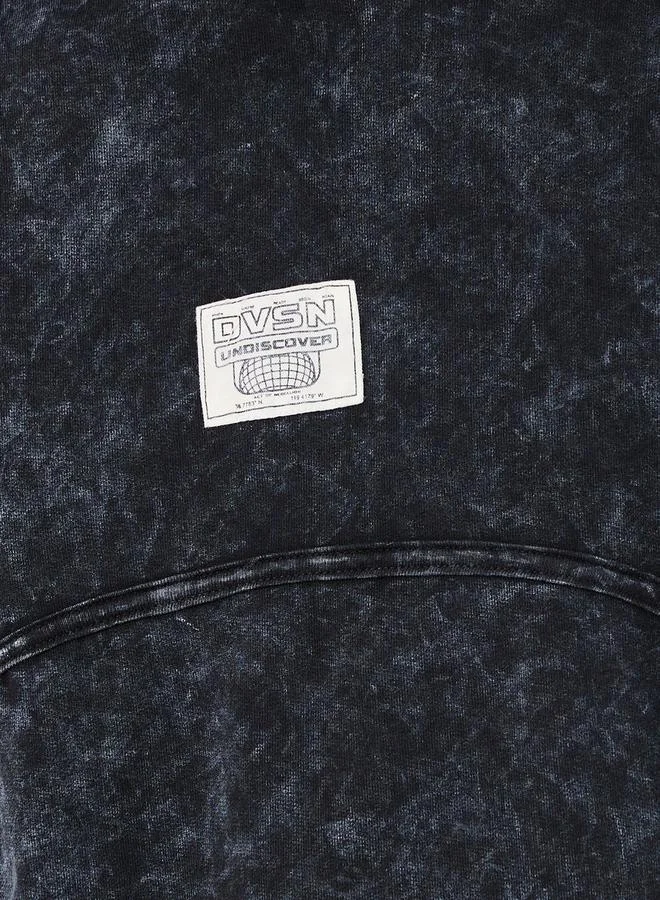Styli Premium Acid Washed Oversized Terry Hoodie with Applique