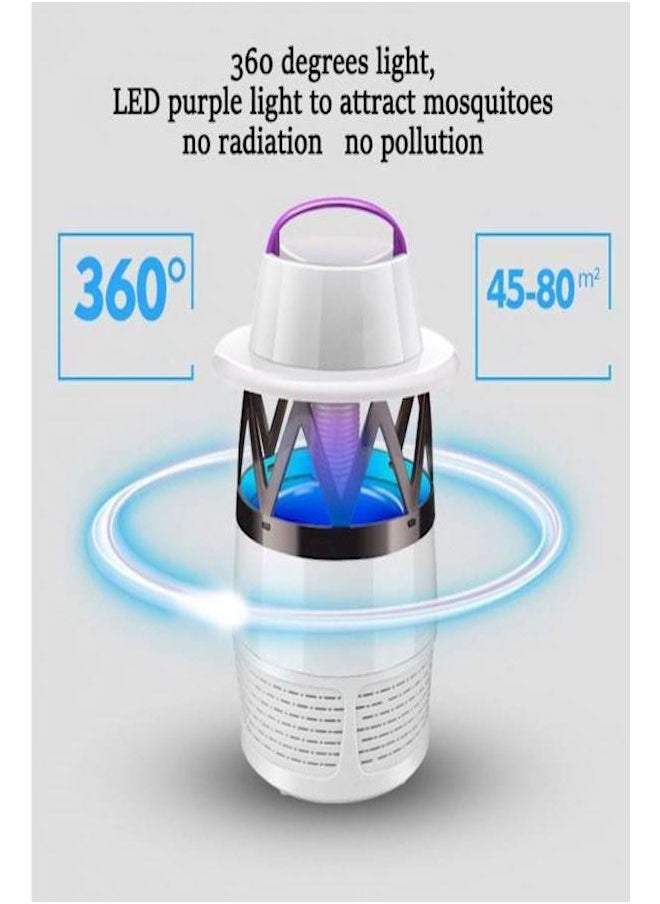 Generic - Electric Fly Bug Zapper LED Trap Lamp White/Blue - Image 1