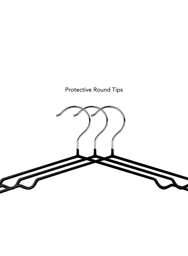 Noon East 20 Pack Metal Hangers Plastic Hangers, Black Shirt Hangers for Clothes Space Saving Clothes Hangers Rubber Coat Hangers, Strong Anti-Slip Hangers Wire Hangers, 18.2x40.6cm - Image 4