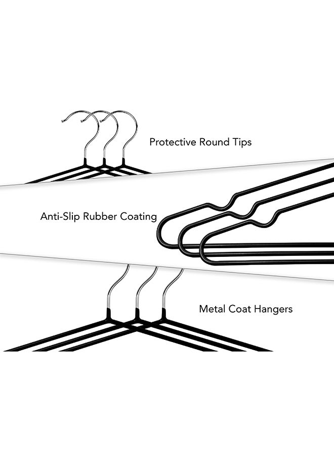 Noon East 20 Pack Metal Hangers Plastic Hangers, Black Shirt Hangers for Clothes Space Saving Clothes Hangers Rubber Coat Hangers, Strong Anti-Slip Hangers Wire Hangers, 18.2x40.6cm - Image 3