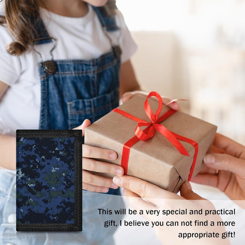 AI-DEE RFID Trifold Canvas Outdoor Sports Wallet for Kids - Front Pocket Wallet with Magic Sticker - Image 4