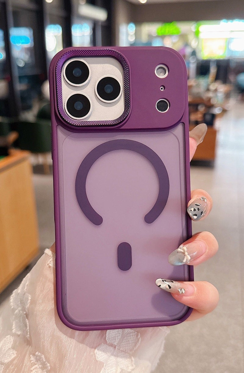for iPhone 17 Pro Max Case Compatible with MagSafe,Magnetic Phone Case for iPhone 17 Pro Max,Diamond Texture Matte Anti-Fingerprint Shockproof Luxury INS Style Protective Cover Dark Purple - Image 4