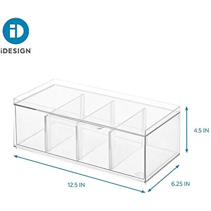 إنترديزاين درج منظم شاي قابل للتكديس بلاستيكي خالٍ من مادة BPA من Idesign مع غطاء 1259 × 623 × 457 72110 - Image 4
