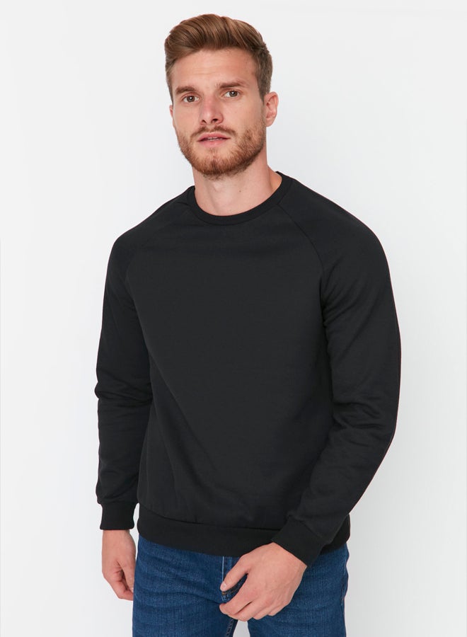trendyol Black Regular/Normal Cut Fleece Inside/Warm Sweatshirt - Image 1