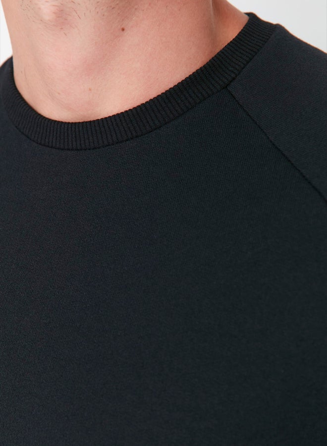 trendyol Black Regular/Normal Cut Fleece Inside/Warm Sweatshirt - Image 3