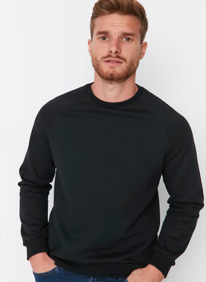 trendyol Black Regular/Normal Cut Fleece Inside/Warm Sweatshirt - Image 4