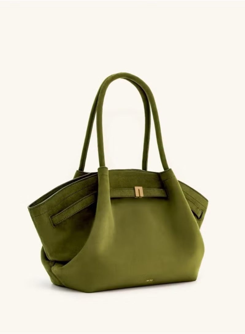 JW PEI Hana Medium Faux Suede Tote -Dark Olive - Image 2