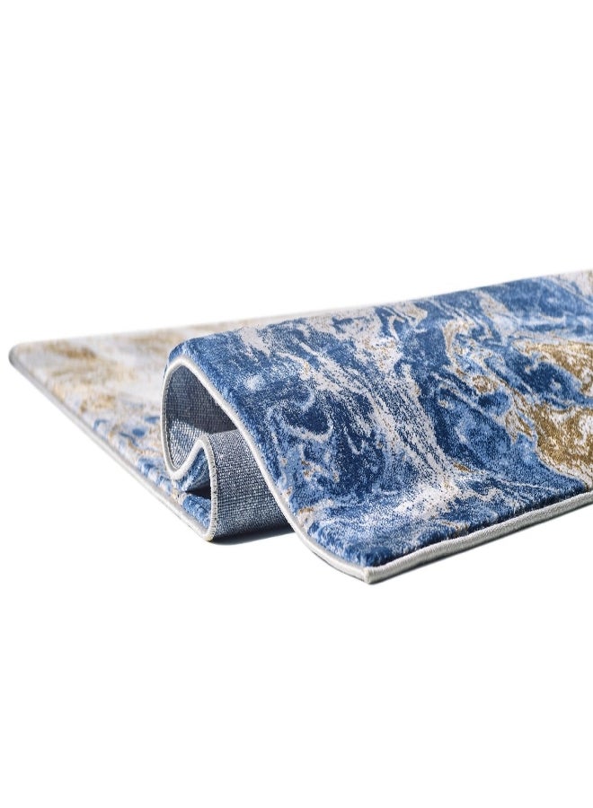 Water Repellent Non Slip Antistatic Area Rug Multicolour 243 x 304 cm REGENCY-950 BLUE THUND - Image 3