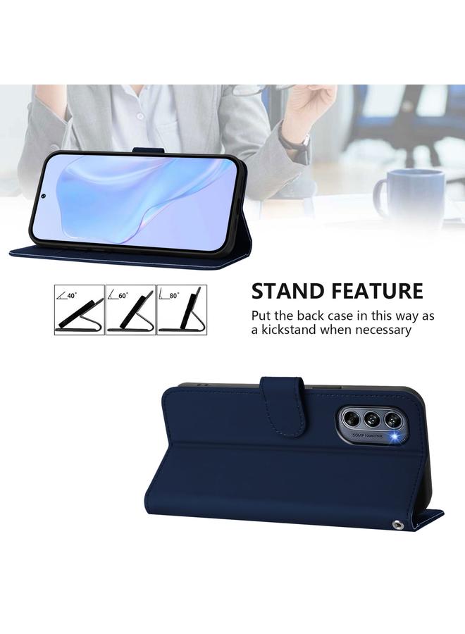 S-TOP Case For Motorola Moto G62 5G Global Skin Feel Solid Color Leather Phone Case with Lanyard - Image 3