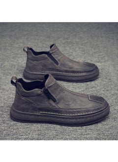 2024 Mens Waterproof Martin Slip-On Casual Chef Shoes Gray