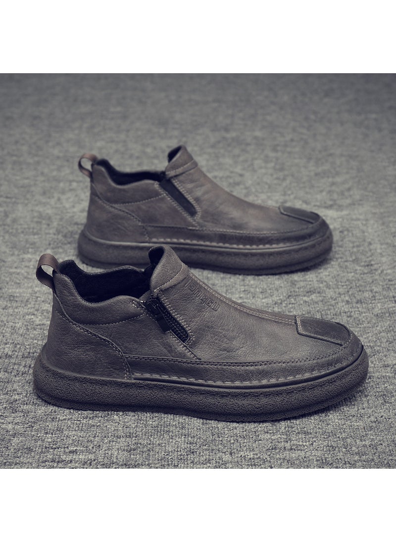 Generic - 2024 Mens Waterproof Martin Slip-On Casual Chef Shoes Gray - Image 1