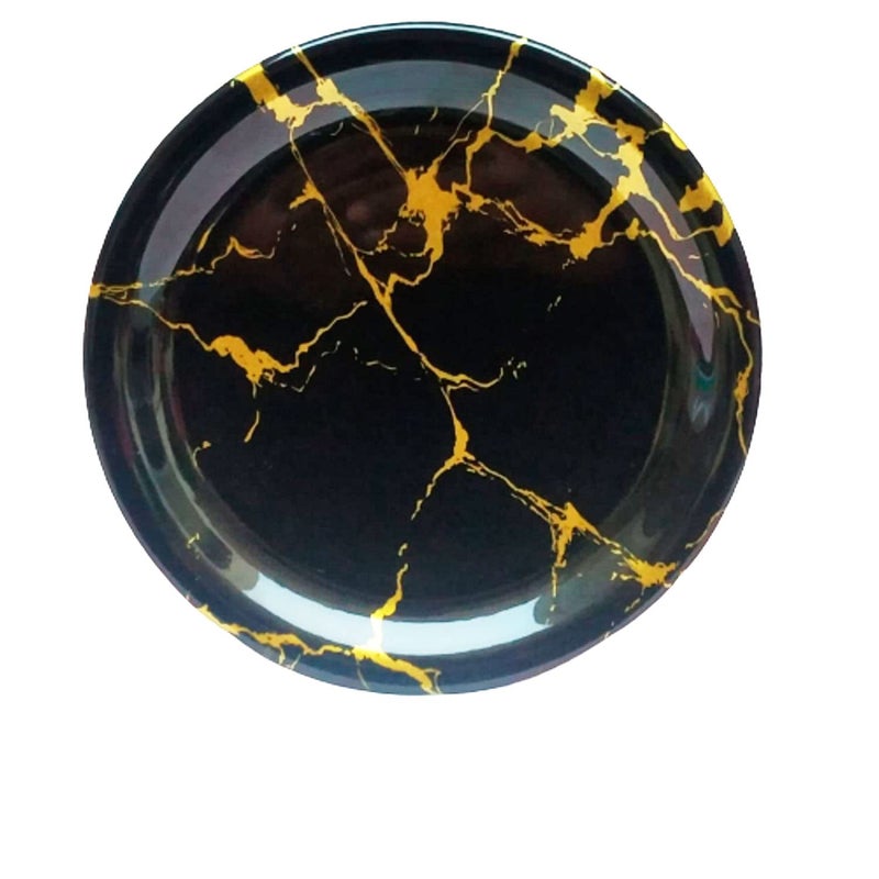 Servewell Melamine Quarter Serving Plate Set of 4 BlackGold - Image 1