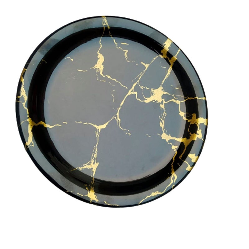 Servewell Melamine Quarter Serving Plate Set of 4 BlackGold - Image 3