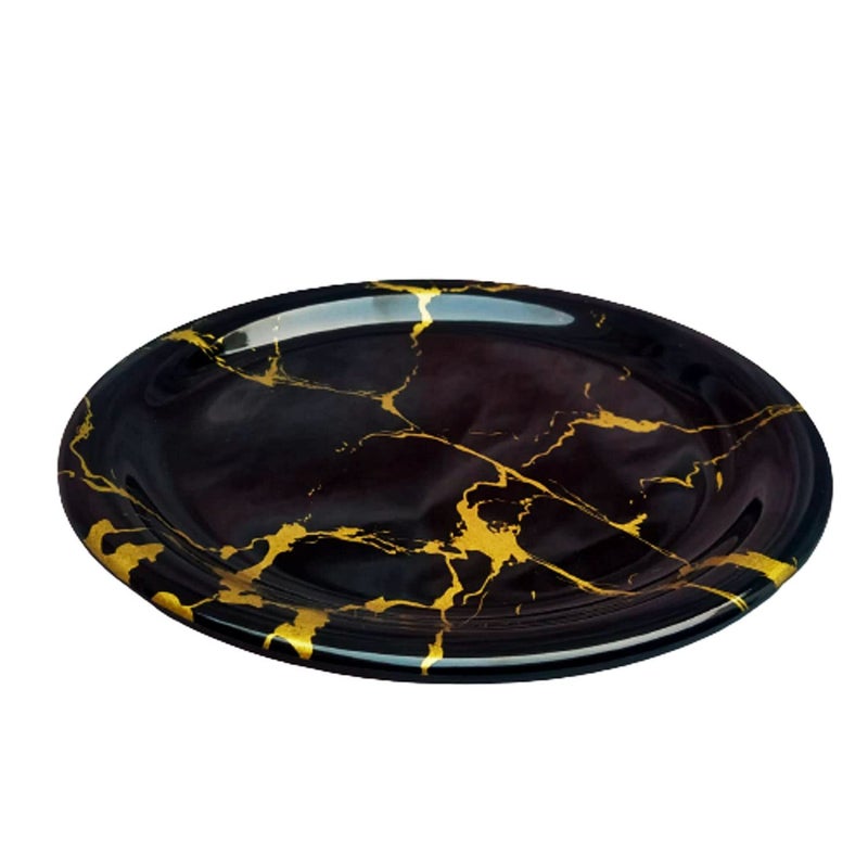 Servewell Melamine Quarter Serving Plate Set of 4 BlackGold - Image 2