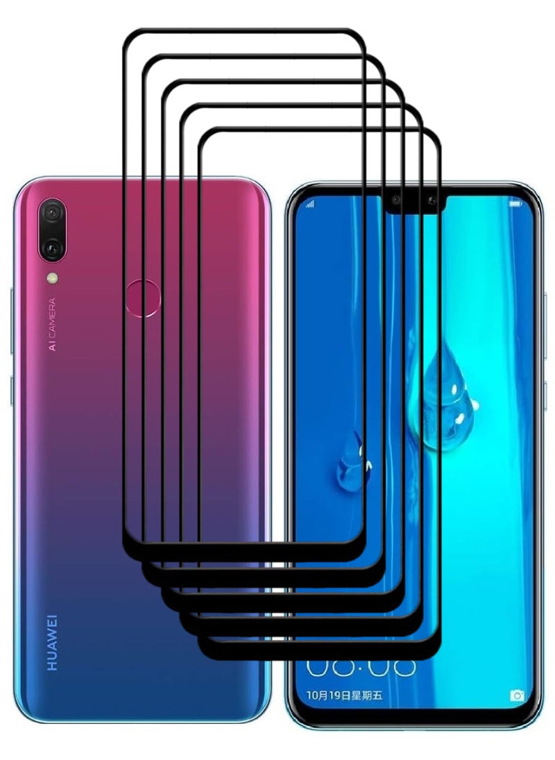 ACLIX 5 Pieces Antistatic ESD Dustproof Premium Quality High Definition Tempered Glass Screen Protector Designed For Huawei Y9 (2019) - Image 1