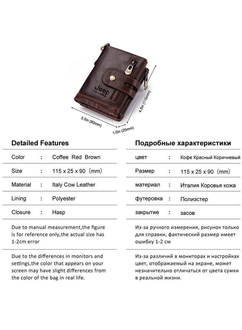 Jeep Fashion Leather Wallet Large Capacity Wallet Retro Wallet Men's Wallet - Image 3