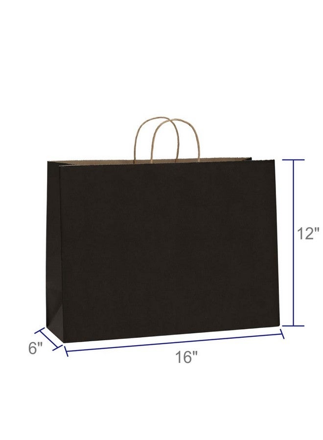 BagDream 25Pcs 16X6X12 Inches Kraft Paper Bags With Handles Bulk Gift Bags Shopping Bags For Grocery Merchandise Party 100% Recyclable Large Black Paper Bags - Image 2
