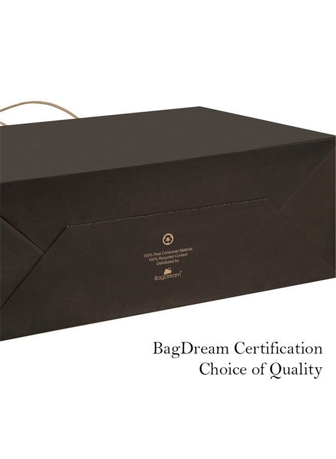 BagDream 25Pcs 16X6X12 Inches Kraft Paper Bags With Handles Bulk Gift Bags Shopping Bags For Grocery Merchandise Party 100% Recyclable Large Black Paper Bags - Image 4