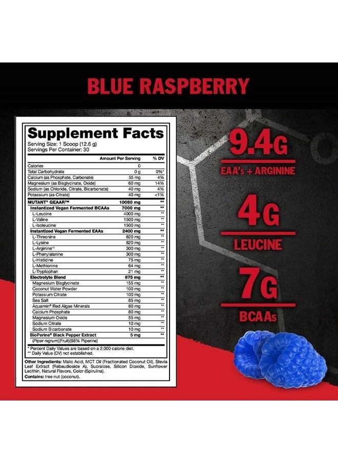 Mutant - GEAAR - 9.4g of EAA Powder + Arginine, 7g BCAAs, 4g Leucine, Electrolytes, Coconut Water, No Artificial Colors or Flavors, Delicious Taste - 30 Servings - Tiger's Blood - 378g - Image 1