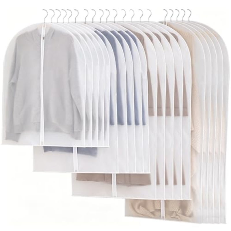 Clothes Cover 20 Pack Hanging Garment Bags, Dustproof Dress Bag with Zipper - Image 1