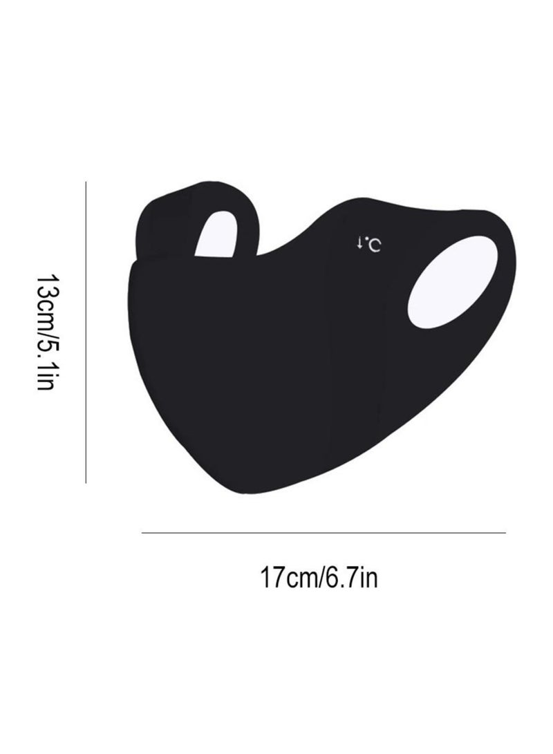 10-Pack Reusable Breathable Cotton Face Masks (5 Colors×2) - UV Protection & Dustproof - Black+Light Blue+Dark Gray+Light Gray+Lavender - Image 2