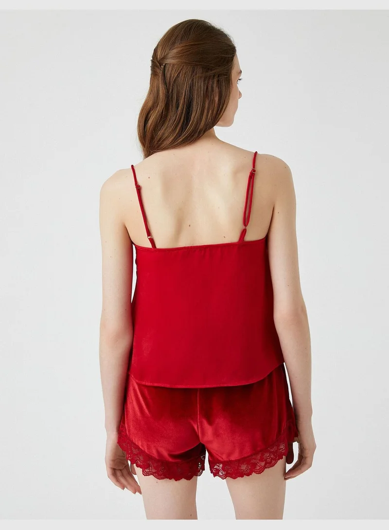 KOTON Strappy  Satin Tank Top