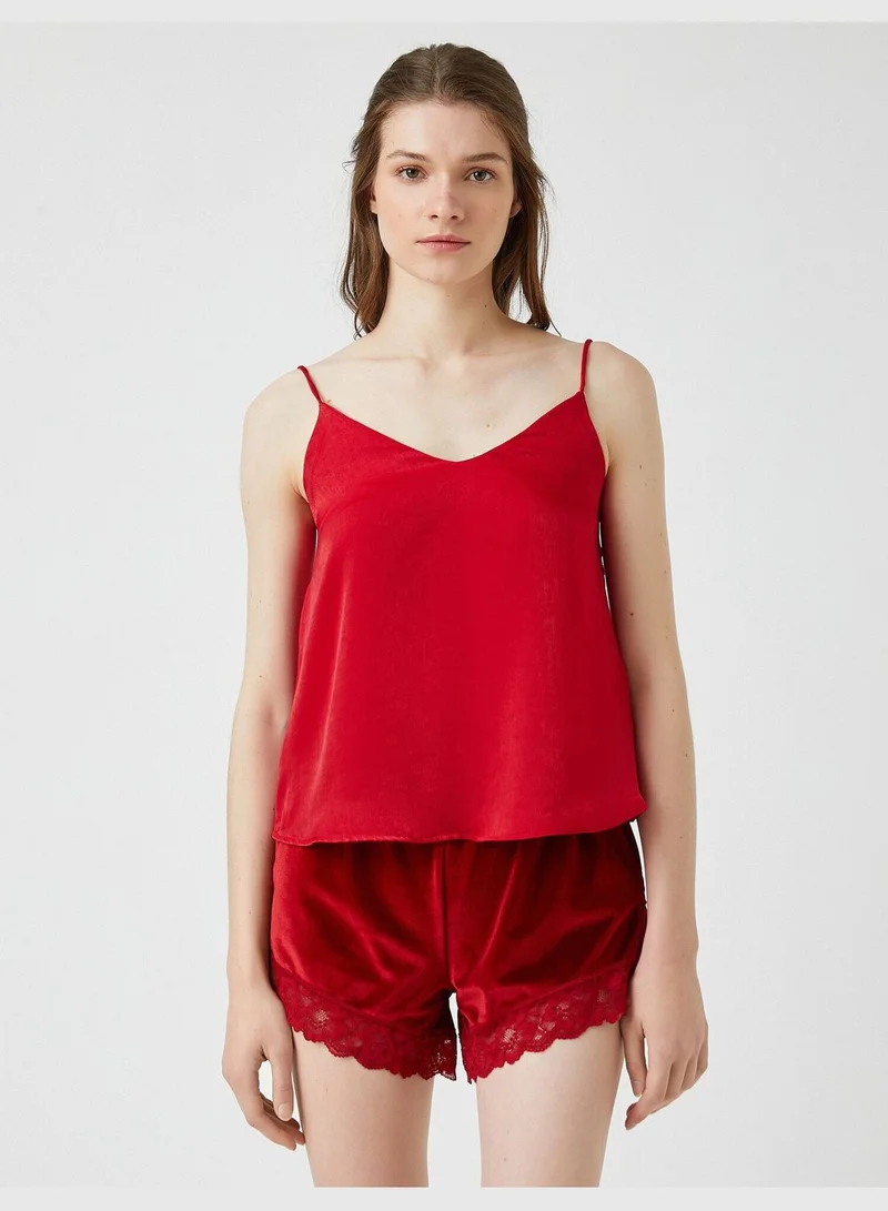 KOTON Strappy  Satin Tank Top