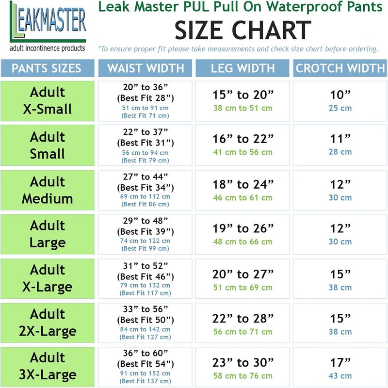 Leakmaster Adult PUL Waterproof Pants Soft Quiet Breathable Durable Adult Plastic Pants Generous CutFit for Use with Cloth Diapers White Medium Best Fits 3236 Inch Waist 1 Pack - Image 2