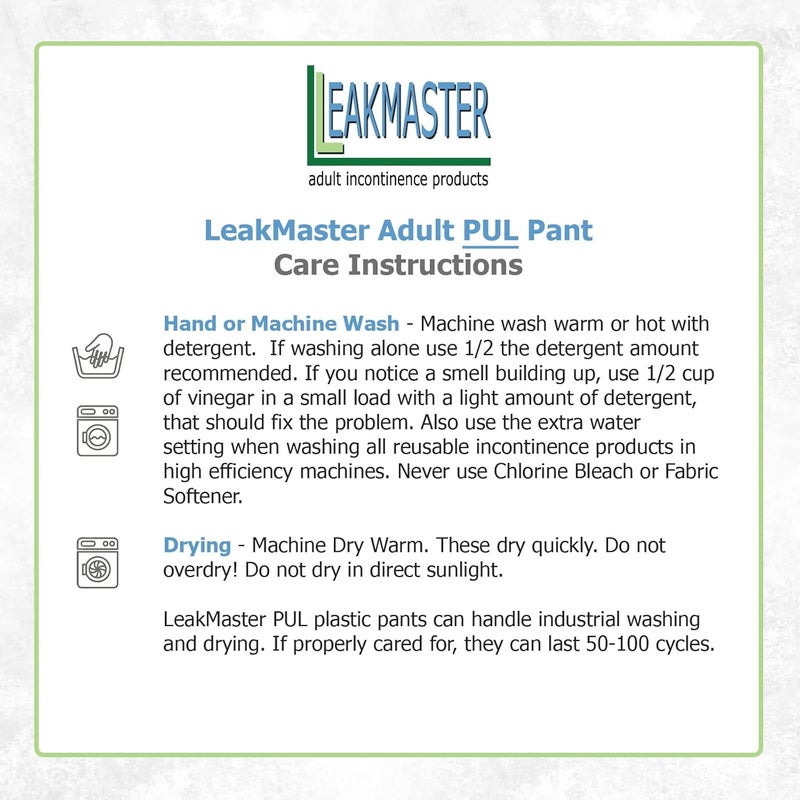 Leakmaster Adult PUL Waterproof Pants Soft Quiet Breathable Durable Adult Plastic Pants Generous CutFit for Use with Cloth Diapers White Medium Best Fits 3236 Inch Waist 1 Pack - Image 3