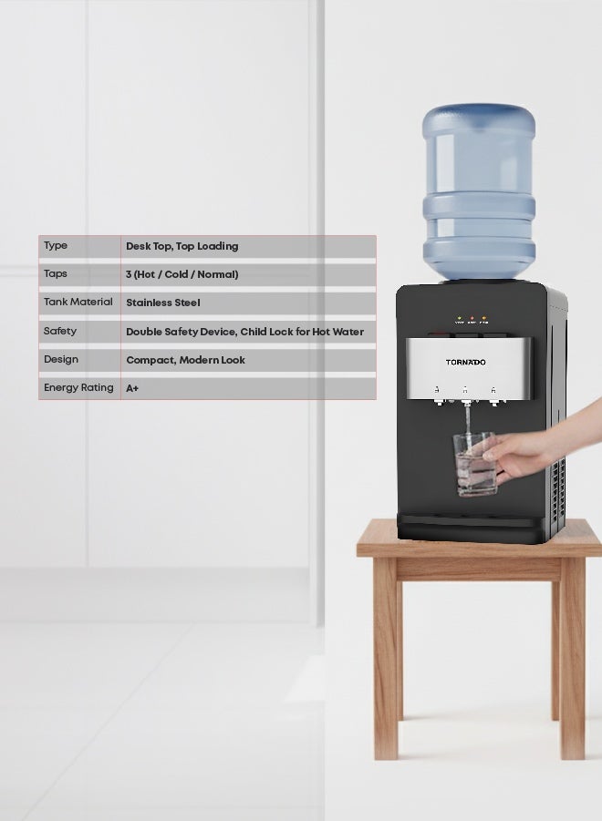 TORNADO Desk Top Water Dispenser Top Loading Hot & Cold 3 Taps - Image 3