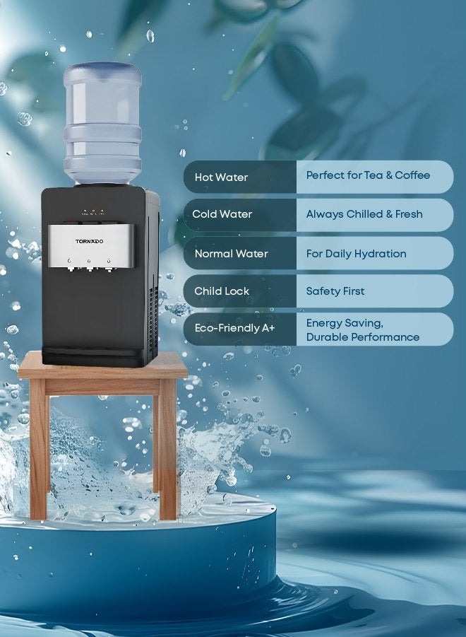 TORNADO Desk Top Water Dispenser Top Loading Hot & Cold 3 Taps - Image 5