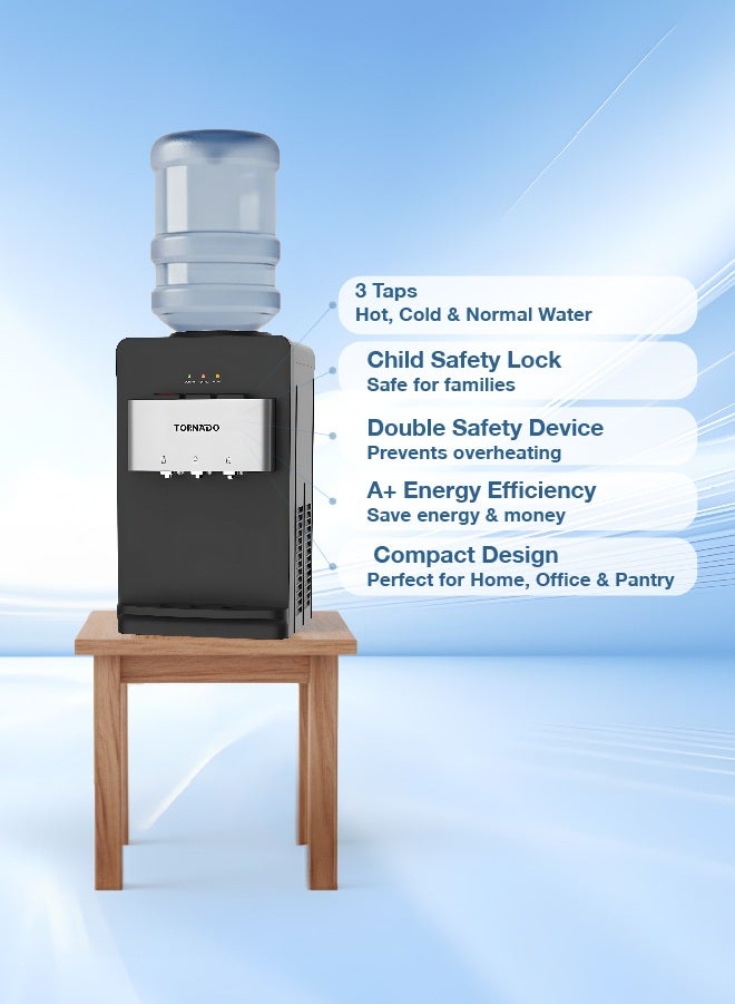 TORNADO Desk Top Water Dispenser Top Loading Hot & Cold 3 Taps - Image 2