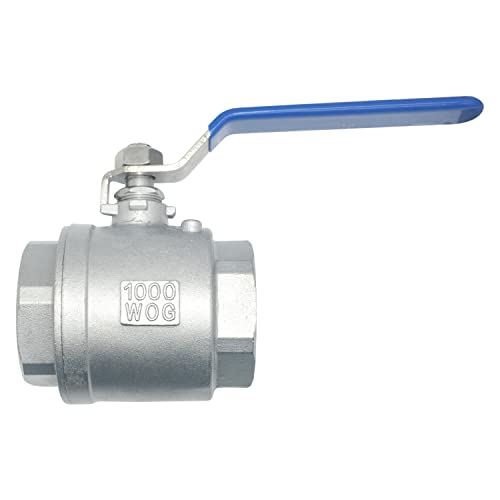 DAN SPEED 1.5" NPT Female Threaded Full Port Ball Valve with Blue Vinyl Lever Handle,316 Stainless Steel,WOG1000(1-1/2 Inch) - Image 2