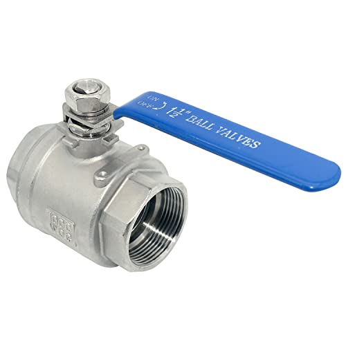 DAN SPEED 1.5" NPT Female Threaded Full Port Ball Valve with Blue Vinyl Lever Handle,316 Stainless Steel,WOG1000(1-1/2 Inch) - Image 1