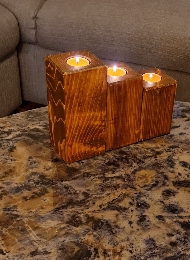 IDL ABODE IDL ABODE Wooden Candle Stand Total 3 pcs to make one set 