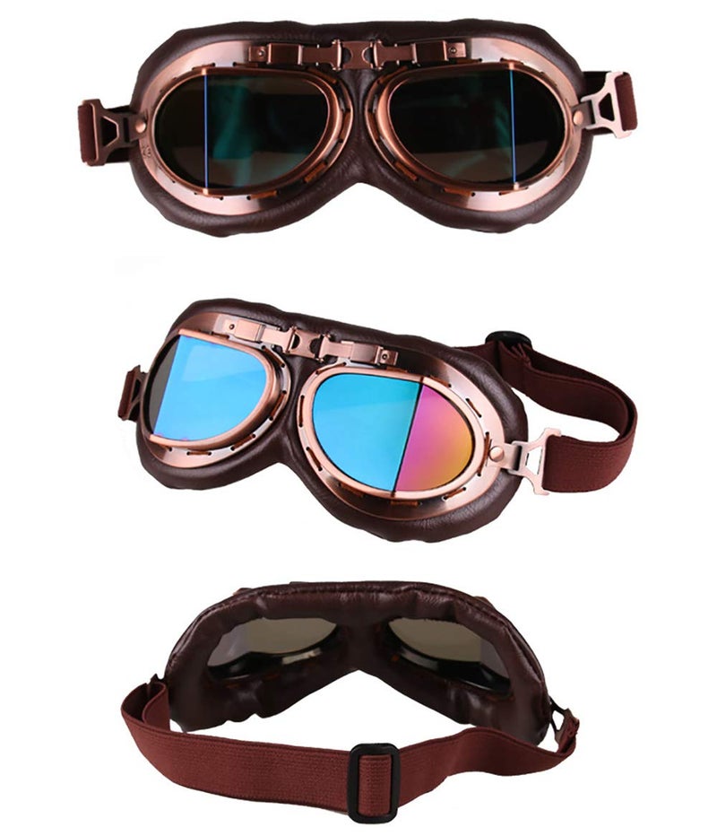 Peicees Vintage Helmet Goggles Motorcycle Goggles Bike Motorcross Pilot Goggle - Image 5