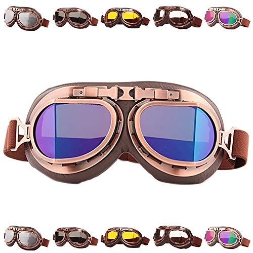 Peicees Vintage Helmet Goggles Motorcycle Goggles Bike Motorcross Pilot Goggle - Image 1