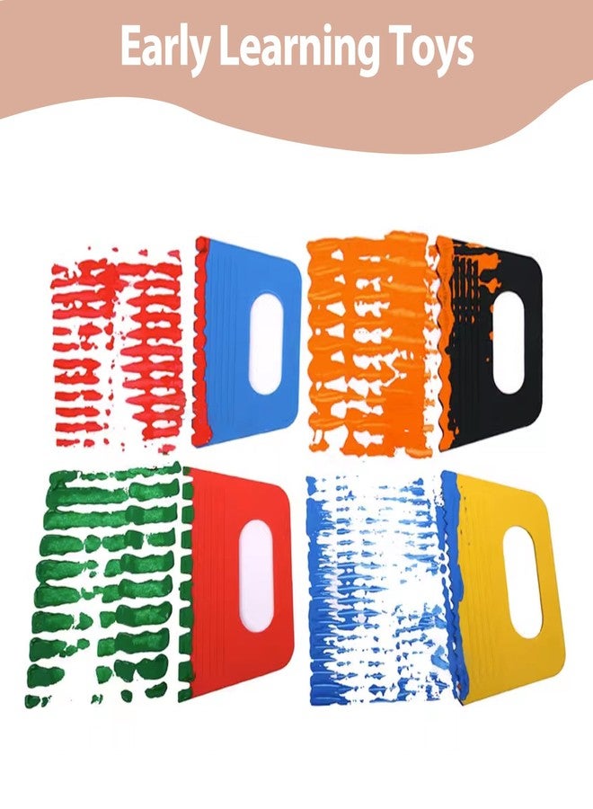 YAFIYGI 4Pcs Texture Tools for Plaster Art Paint Scrapers Kit for Arts and Crafts DIY Graffiti Oil Painting and Drawing Kids' Play Early Learning Toys for Texture Art on Canvas Kids Putty Scraper for Art - Image 4