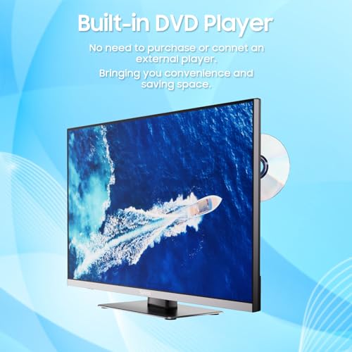 SYLVOX 12 Volt TV, 22" Smart Television with DVD Player Built in, 1080P Google OS ATSC NTSC WiFi Bluetooth HDMI USB, AC/DC Powered, 12V TV for RV Camper Boat Coastal Home (Marine Series) - Image 5