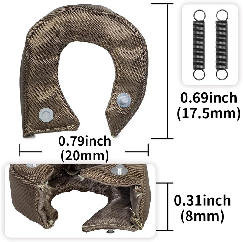 Generic CNRAQR T3 Titanium Turbo Blanket Turbocharger Heat Shield With Fastener Springs  - Image 2