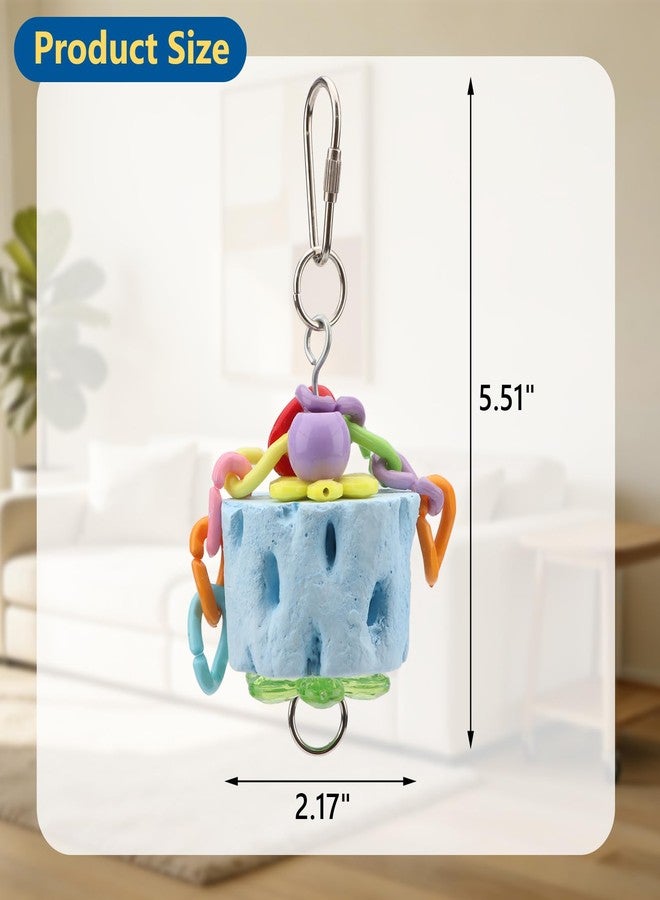 Litewoo Bird Beak Grinding Stone Molar Mineral Block Toy Bird Cage Accessories for Bird Parrot Budgie Parakeet Cockatiel Lovebirds Conures Finch Hamster Rat (1Pcs) - Image 2