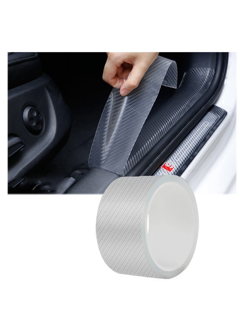 KASTWAVE Car Threshold Strip, Transparent Carbon Fiber Bumper Anti-Collision Strip, Universal Body Film Automotive for Car Door Edge/Front Rear Bumper/Door Sill Protector, Fits for Most Car (2In x 33Ft) - Image 1