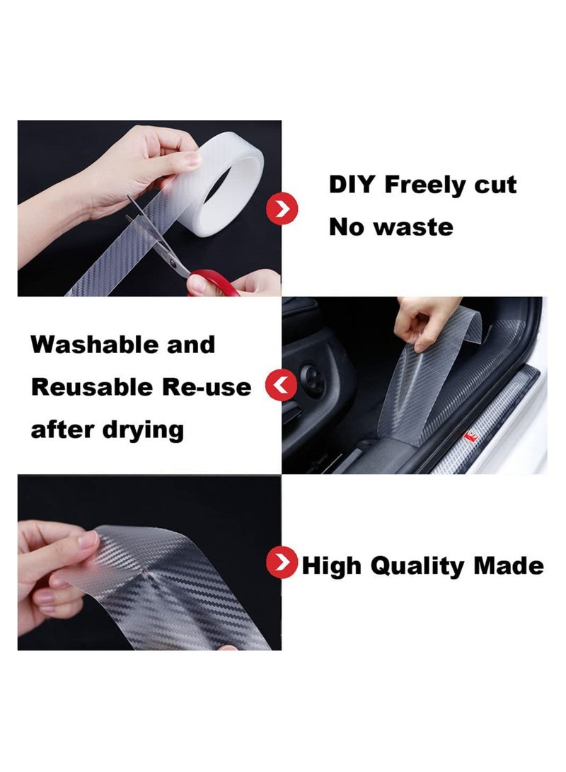 KASTWAVE Car Threshold Strip, Transparent Carbon Fiber Bumper Anti-Collision Strip, Universal Body Film Automotive for Car Door Edge/Front Rear Bumper/Door Sill Protector, Fits for Most Car (2In x 33Ft) - Image 2