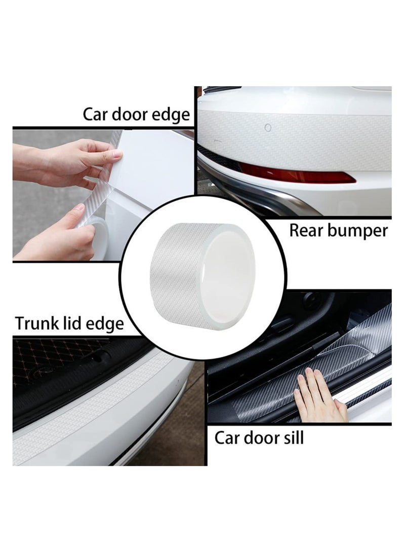 KASTWAVE Car Threshold Strip, Transparent Carbon Fiber Bumper Anti-Collision Strip, Universal Body Film Automotive for Car Door Edge/Front Rear Bumper/Door Sill Protector, Fits for Most Car (2In x 33Ft) - Image 3