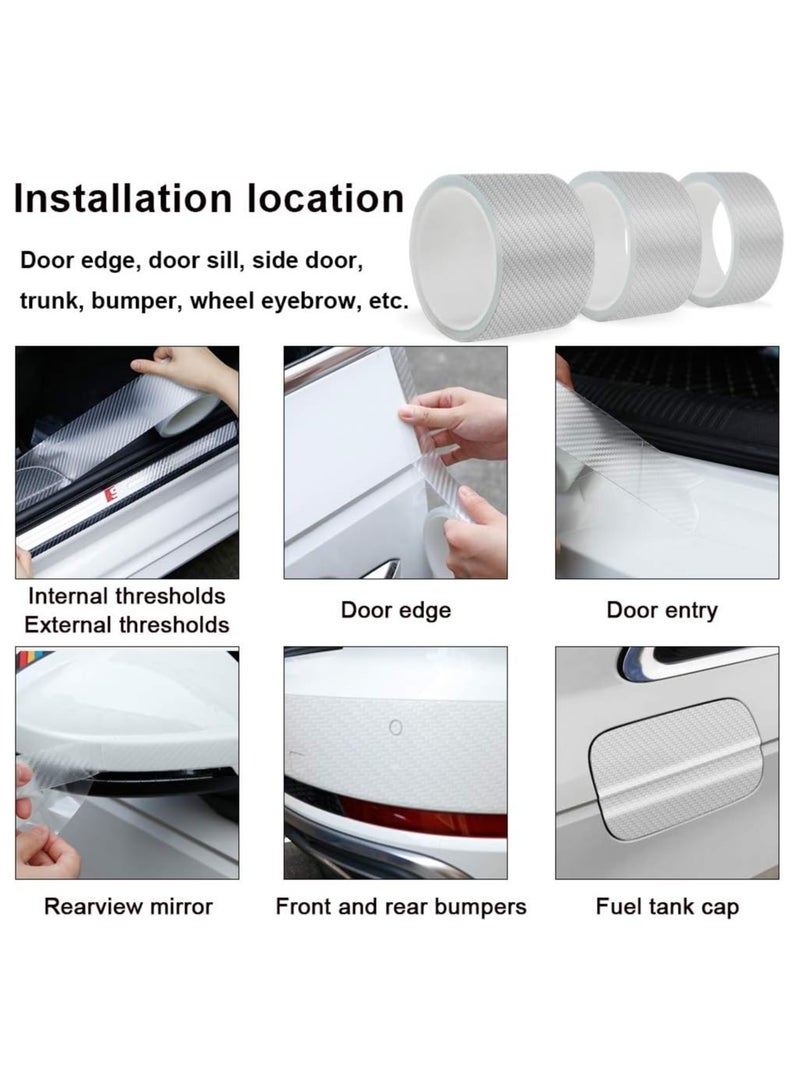 KASTWAVE Car Threshold Strip, Transparent Carbon Fiber Bumper Anti-Collision Strip, Universal Body Film Automotive for Car Door Edge/Front Rear Bumper/Door Sill Protector, Fits for Most Car (2In x 33Ft) - Image 4