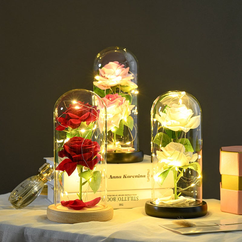 Preserved Pink Rose: Glass Dome With Warm LED Lights - Eternal Flower Decoration for Mother’s Day, Valentine’s Day, Weddings And Romantic Gifting Occasions - Image 5